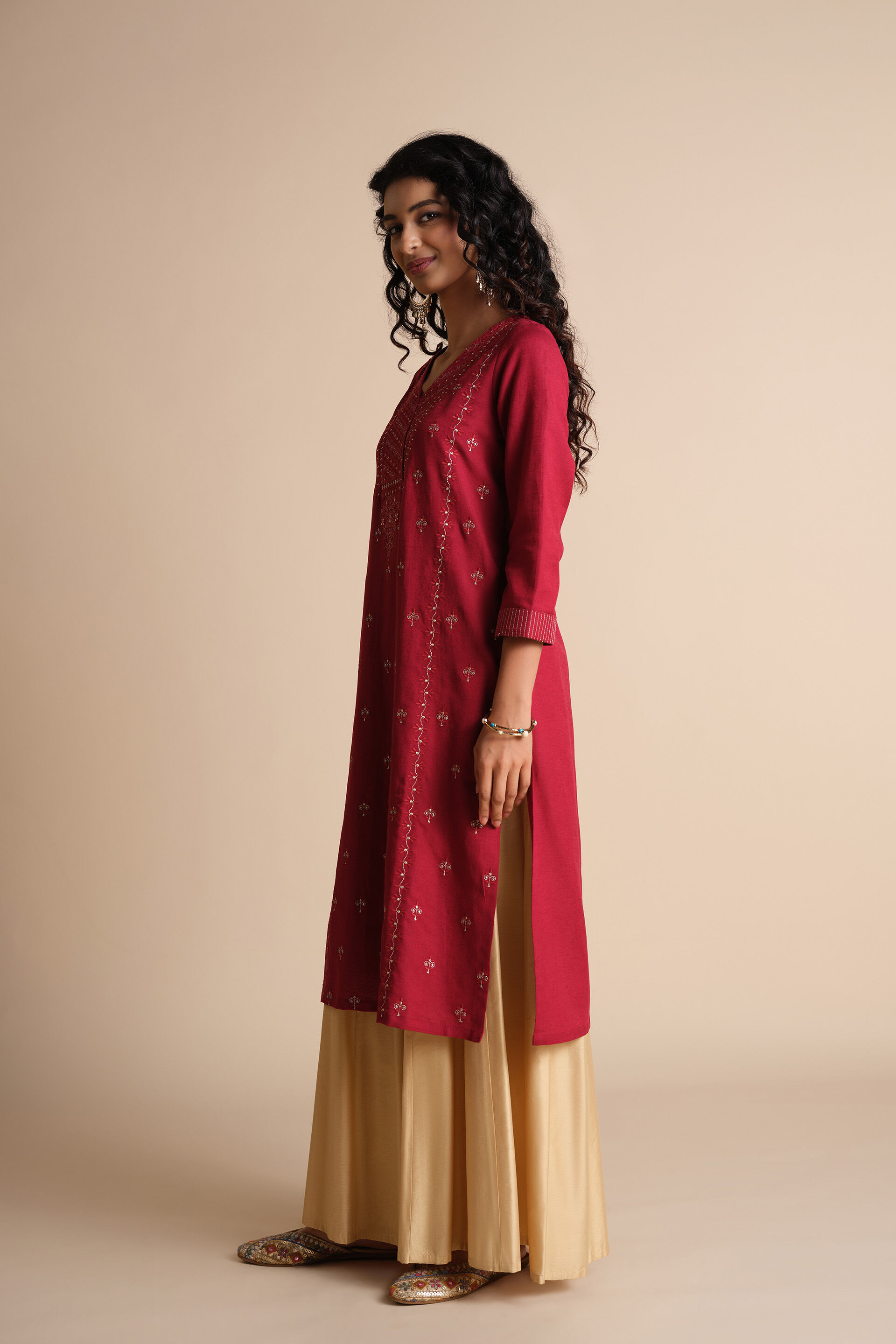 Laal Lashkara Kurta, Red, image 3